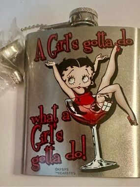 NEW Betty Boop Stainless Steel Hip Flask & Funnel Spoontiques